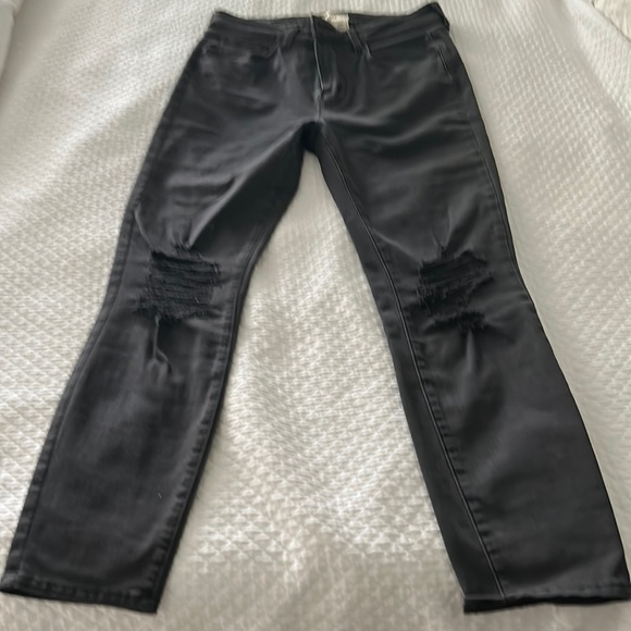 L'Agence Womens Margot High Rise Skinny Jeans 29 Black Stretch Denim - Picture 1 of 9